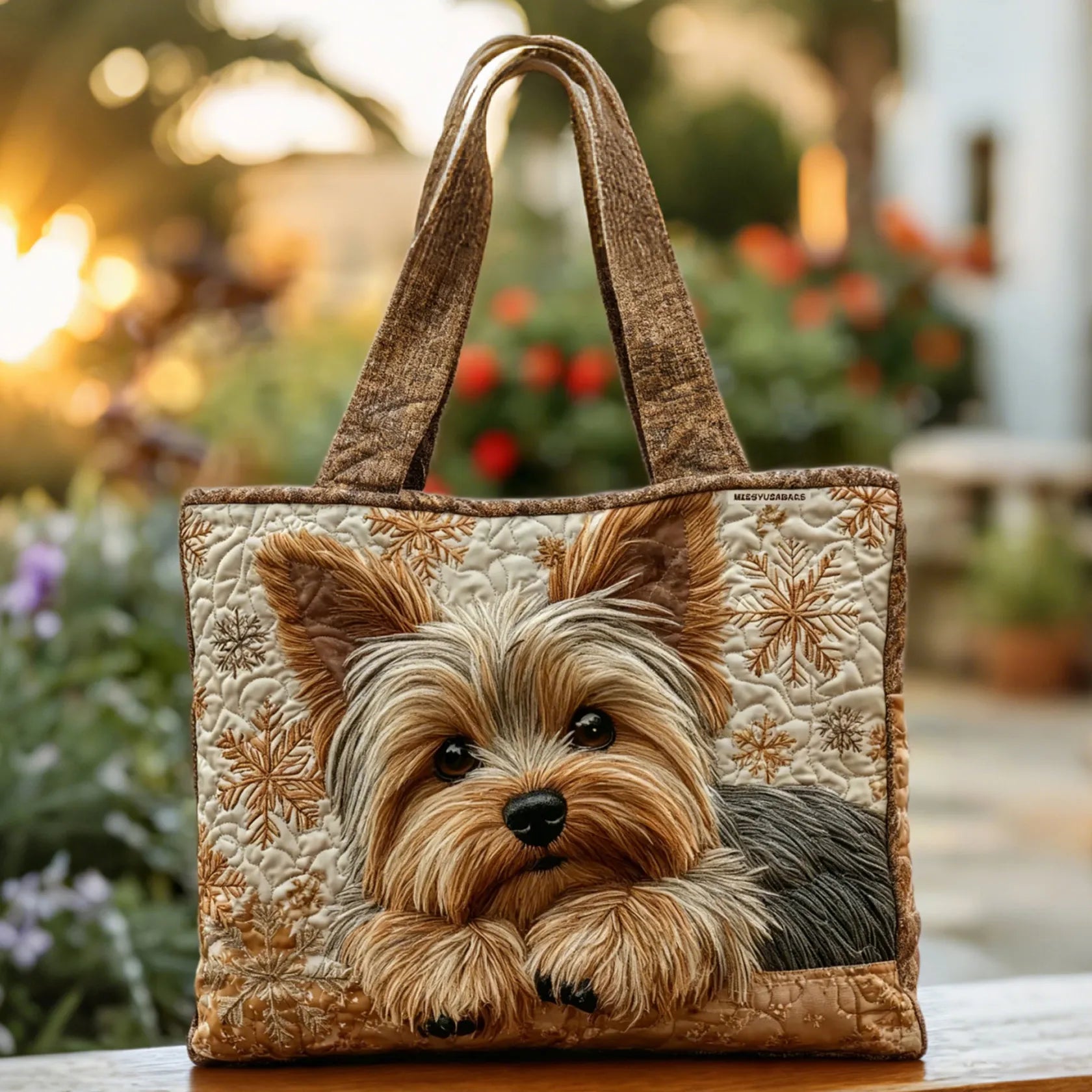 Bolso artesanal Yorkie brillante