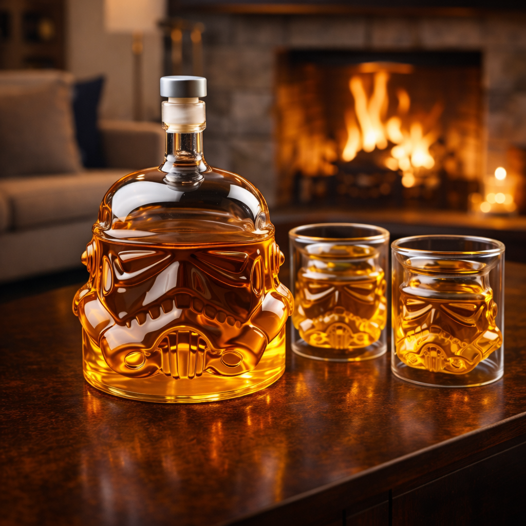 Botella de whisky - Edición con botella y copas