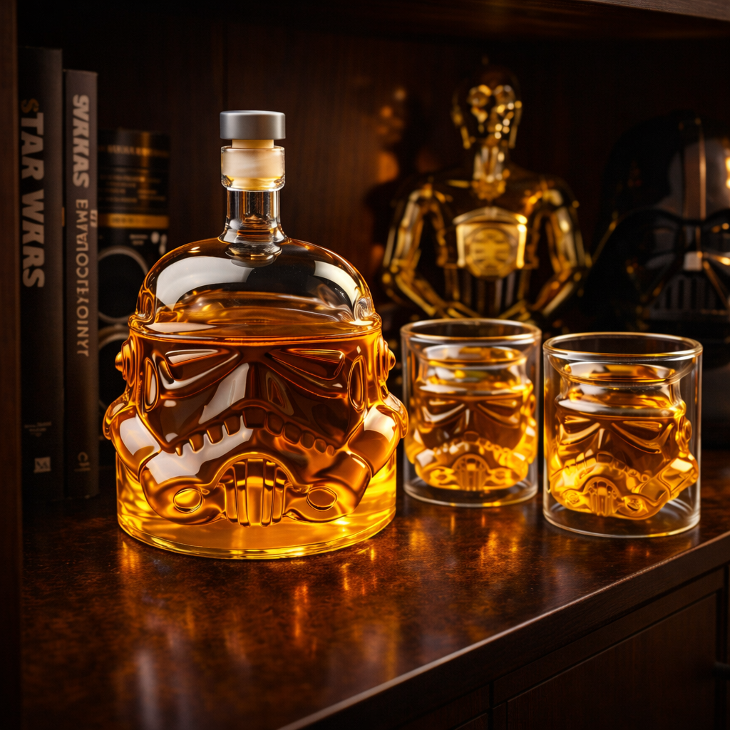 Botella de whisky - Edición con botella y copas