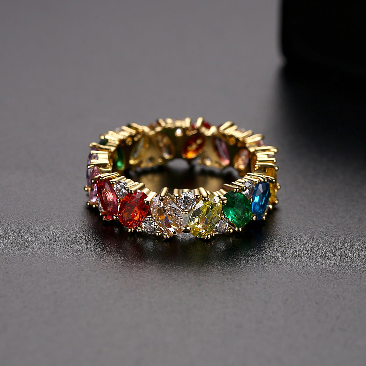 ANILLO VINTAGE CON CIRCONIAS MULTICOLOR