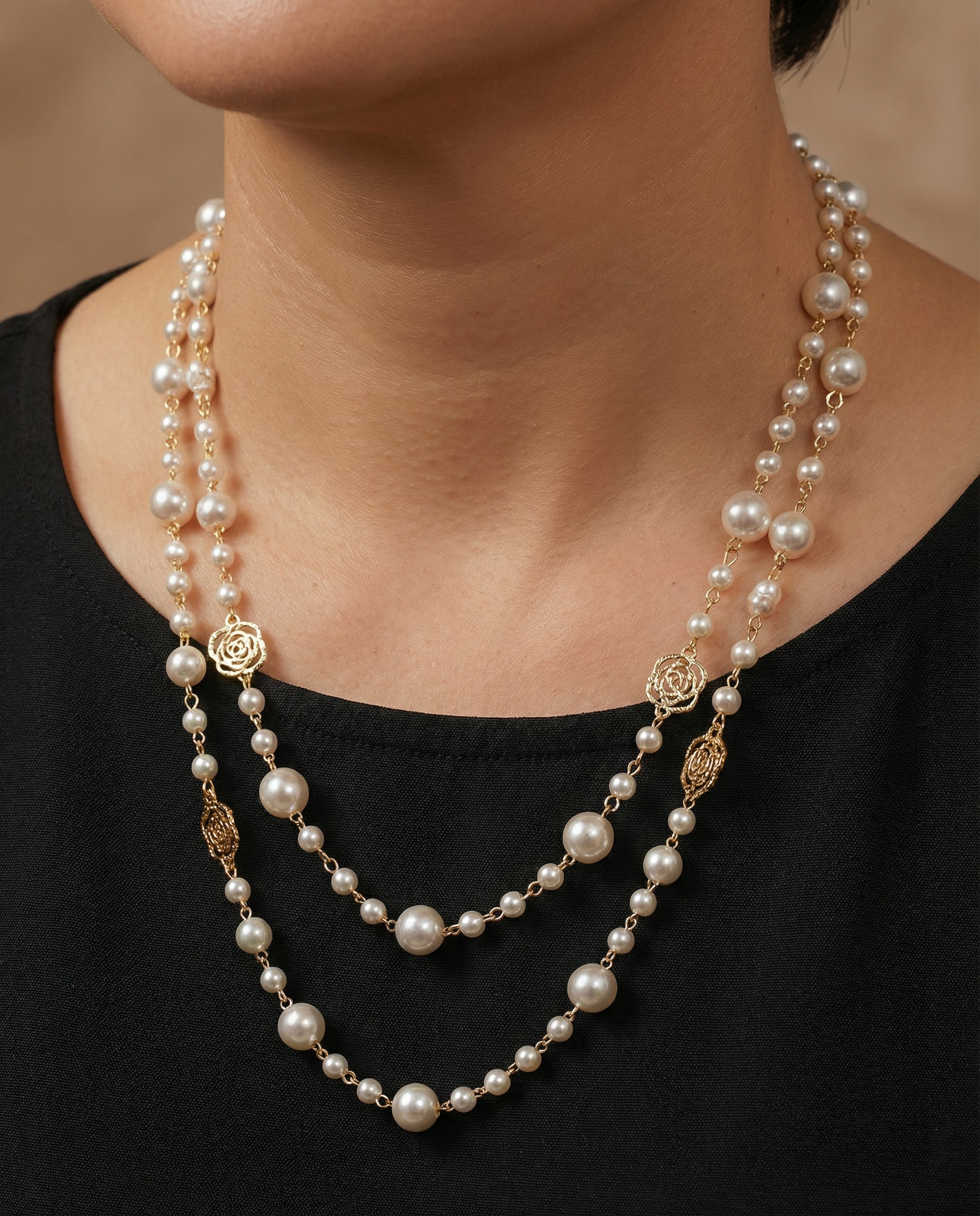 COLLAR ELEGANTE EN ORO CON PERLA