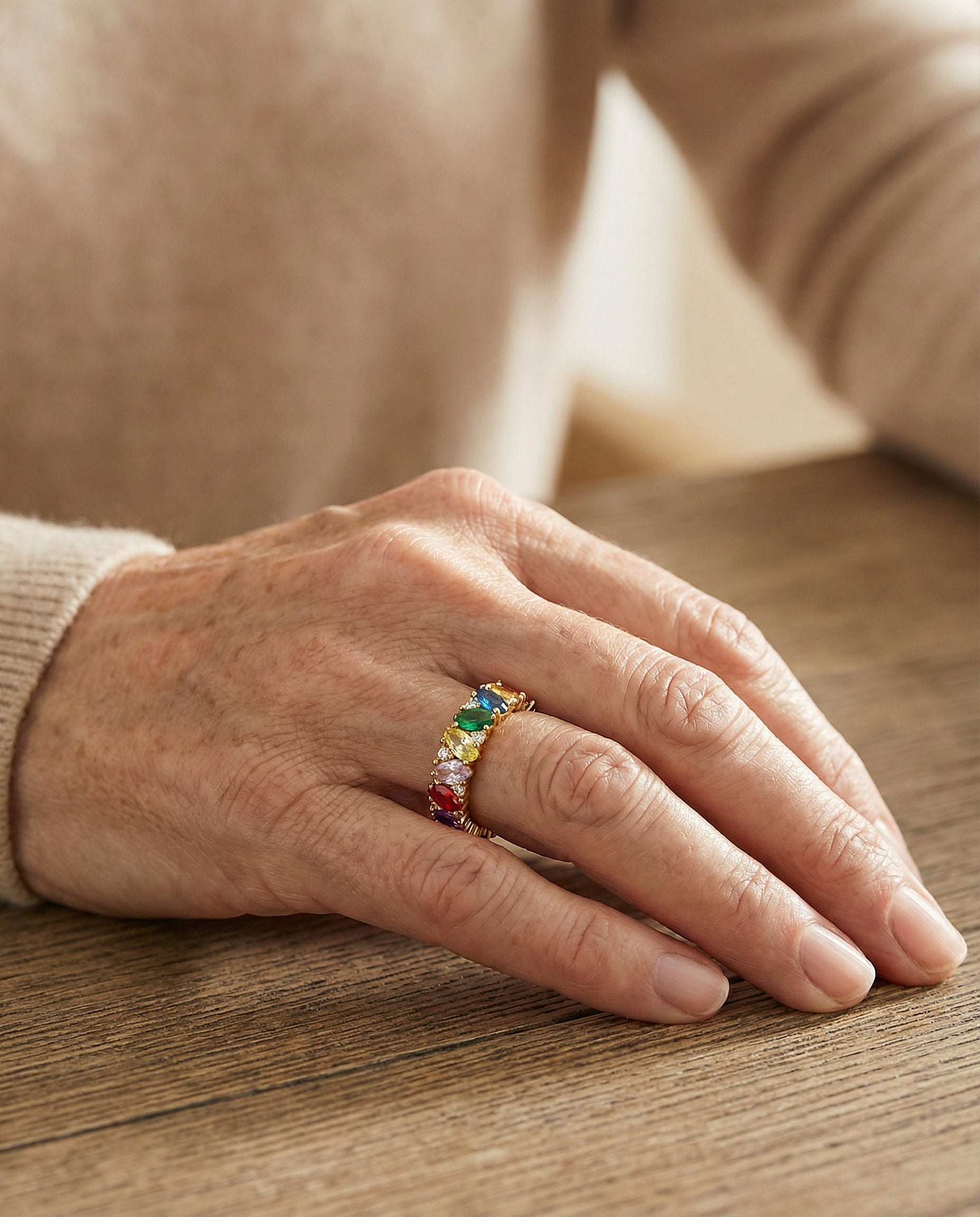 ANILLO VINTAGE CON CIRCONIAS MULTICOLOR