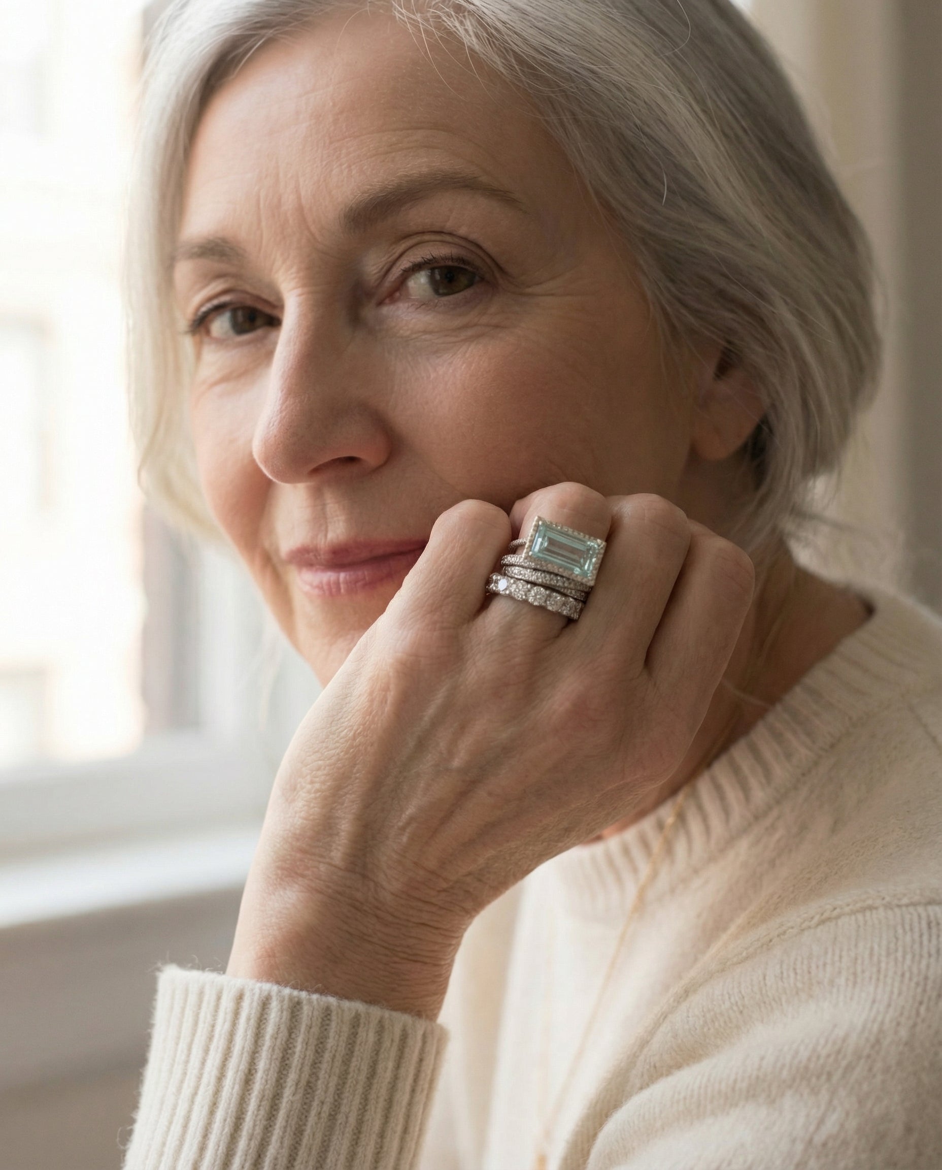 CONJUNTO VINTAGE DE ANILLOS EN PLATA CON TURQUESA DE VIDRIO